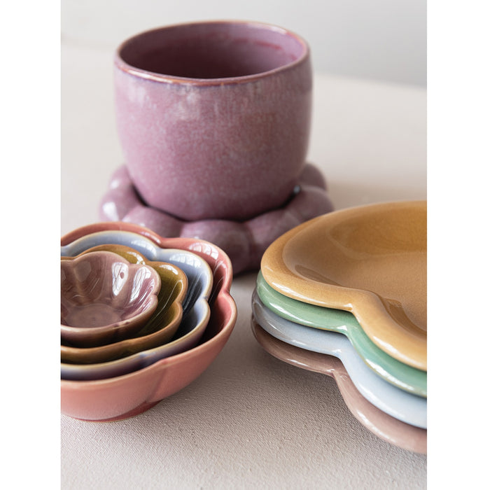 Stoneware Flower Prep Bowl Set