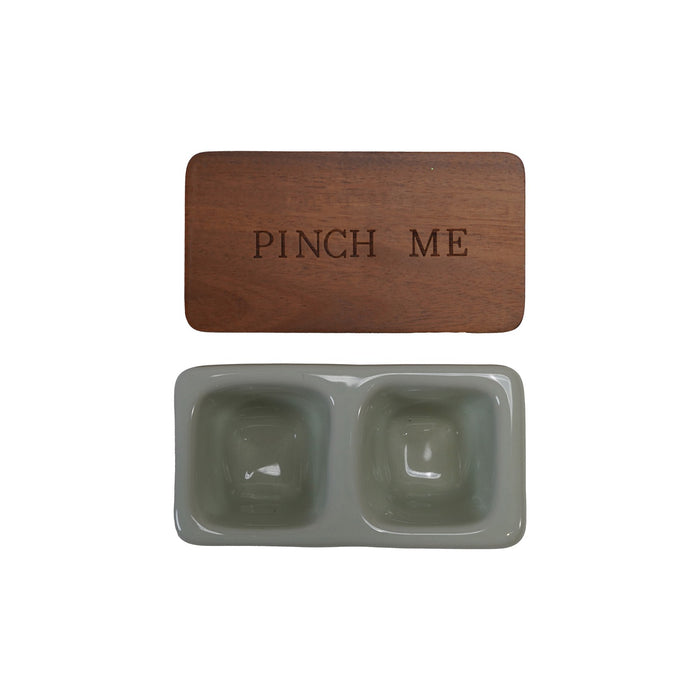 Stoneware S&P Pinch Pot With Lid