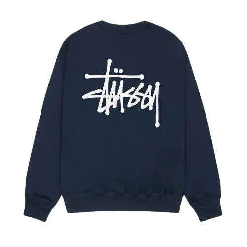 Stussy Men's Basic Stussy Crew Navy STUSSY Bluzy