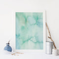 Blue Green Ocean Coastal Watercolor Painting Wall Art Print or Canvas - Jetty Home