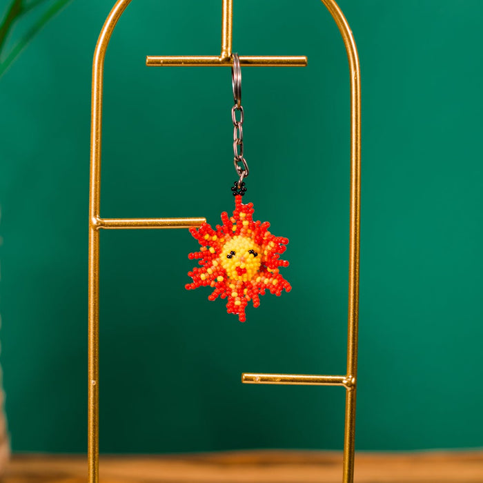 Sun Beaded Keychain