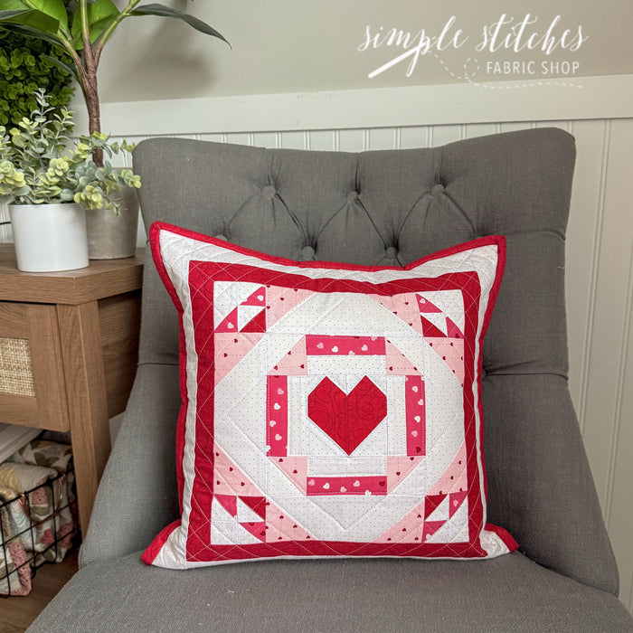 Sweetheart Pillow - Tone on Tone Red