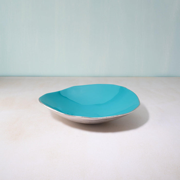 Teal Metal-Enamel Fusion Platter- Large