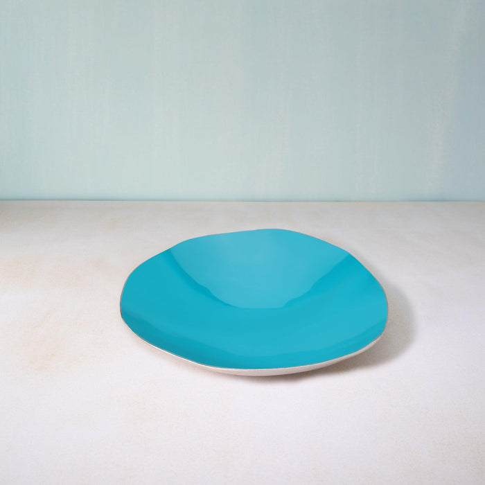 Teal Metal-Enamel Fusion Platter- Large