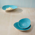 teal metal-enamel fusion platter- small - ellementry