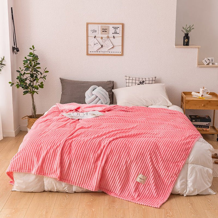 Textured Stripe Plush Fleece Throw - Divine Heart L.A.
