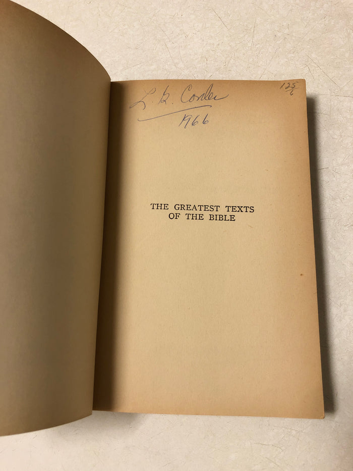 The Greatest Texts of the Bible Sermons on the Basic Truths of Scripture