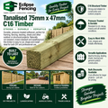 Timber Tanalised 75mm x 47mm (3x2) C16 – Pressure-Treated Structural Timber Green-Eclipse Fencing