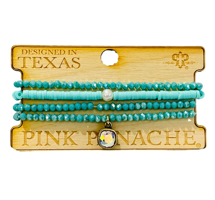 Turquoise bead bracelet, Austrian crystal