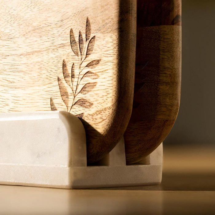 Twiggy Chopping Board Set of 2 with Marble Stand