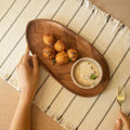 umber leaf oval chip & dip platter. - ellementry