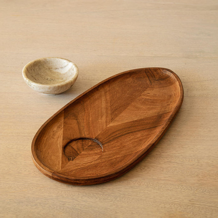 umber leaf oval chip & dip platter.