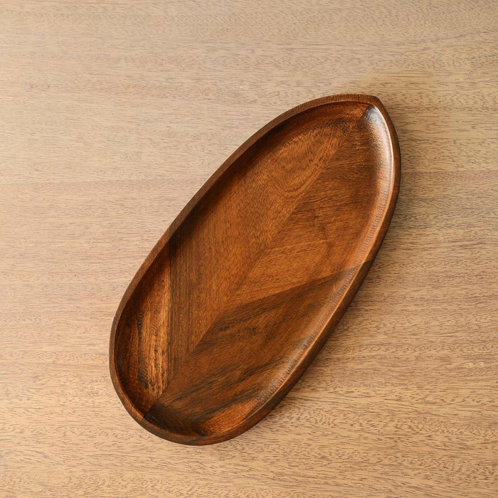 Umber Leaf Oval Platter