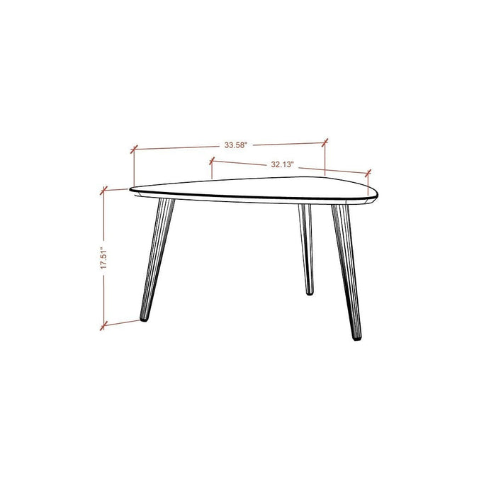 Utopian Triangle Coffee Table in White Gloss Doba