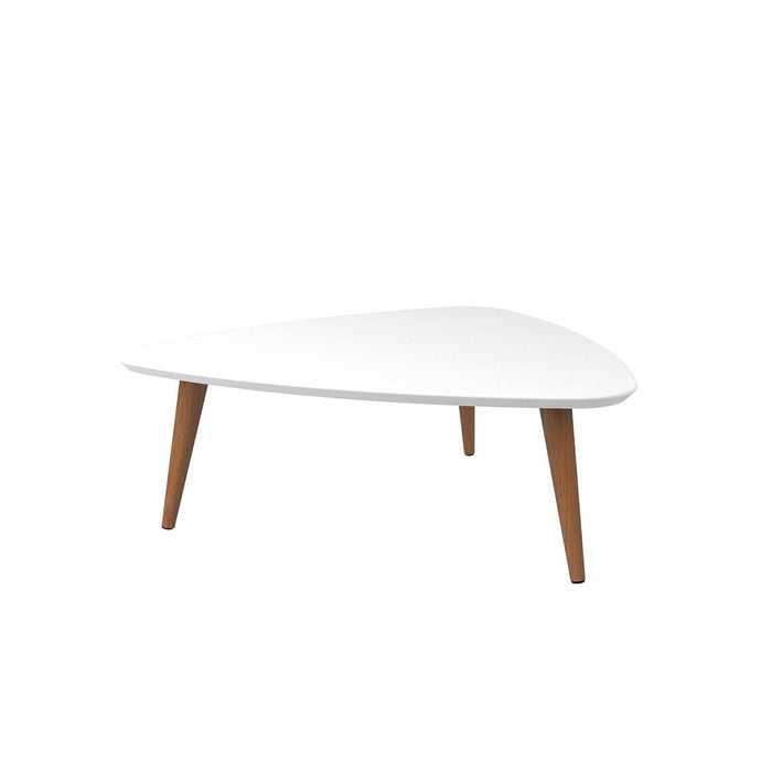 Utopian Triangle Coffee Table in White Gloss Doba