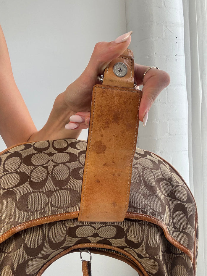 Vintage Y2K Coach Signature Soho Hobo Shoulder Bag – Brown Monogram Canvas & Leather