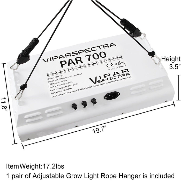 Viparspectra PAR700 Dimmable LED Grow Light - Right Bud