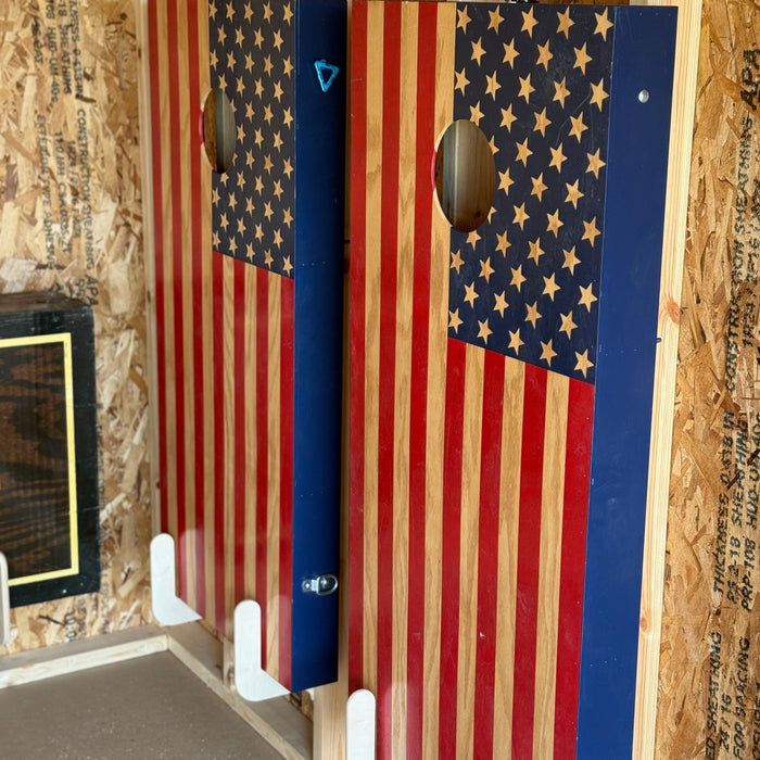 Cornhole Board Storage Rack – Shed Organizer & Tool Rack - HangThis Up  Cornhole Board Holder