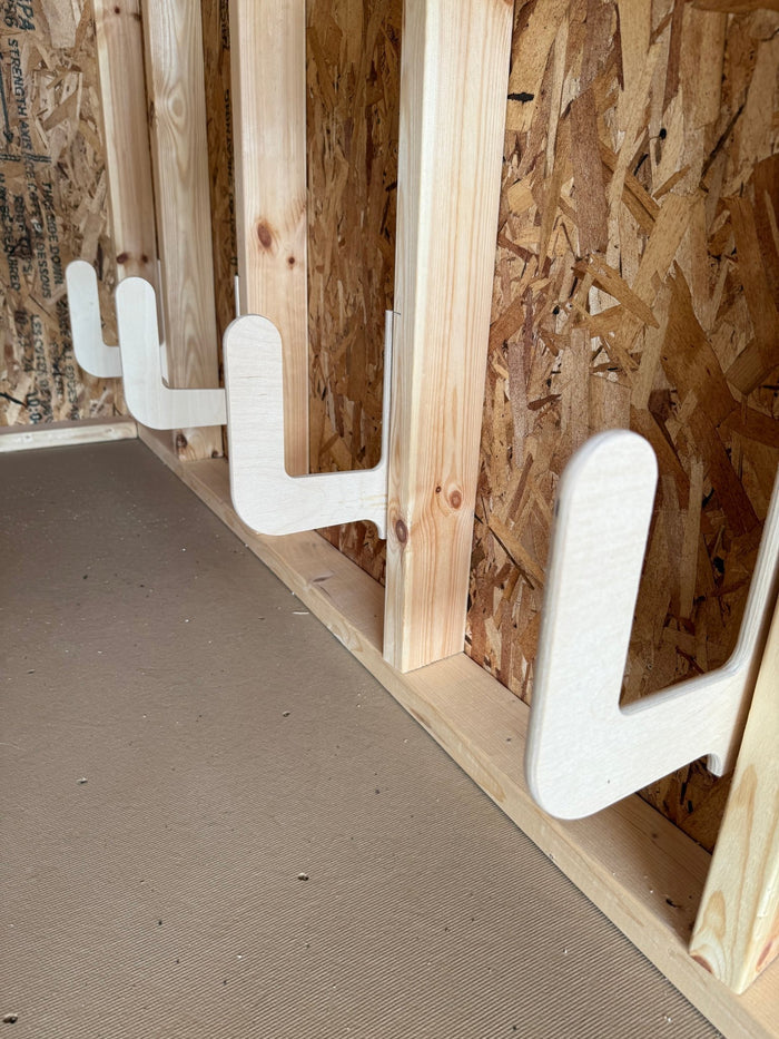 Cornhole Board Storage Rack – Shed Organizer & Tool Rack - HangThis Up  Cornhole Board Holder