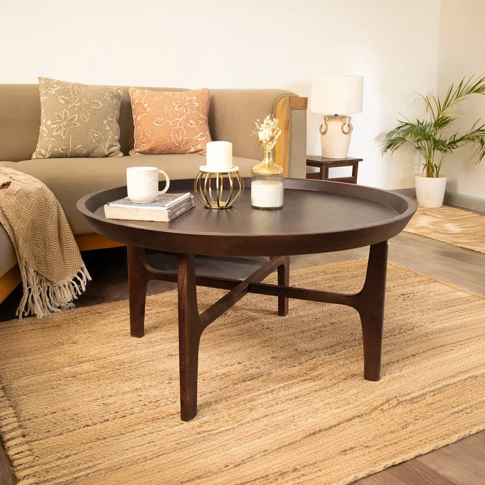 Walnut Haze Round Coffee Table