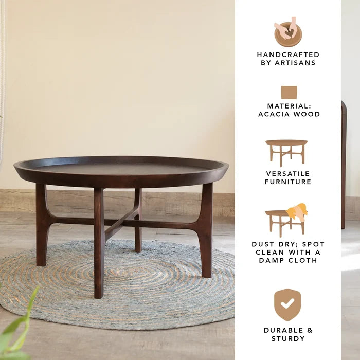Walnut Haze Round Coffee Table
