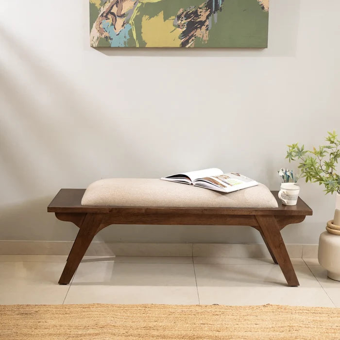 Walnut Haze Upholstered Bench- 1