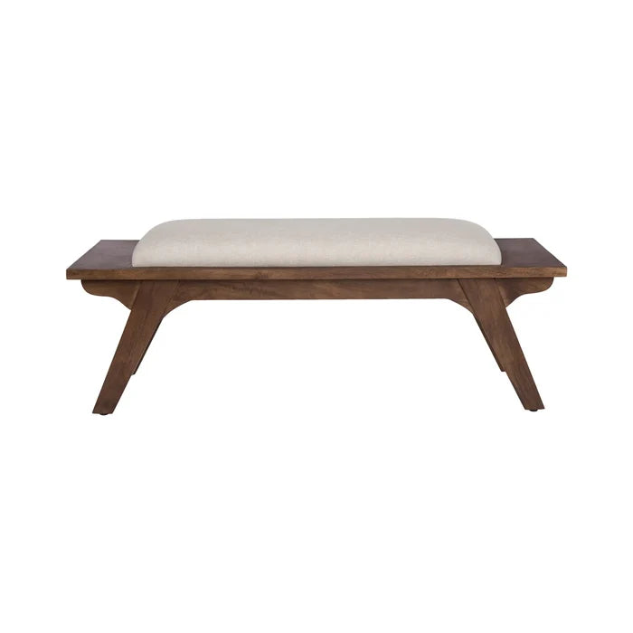 Walnut Haze Upholstered Bench- 1