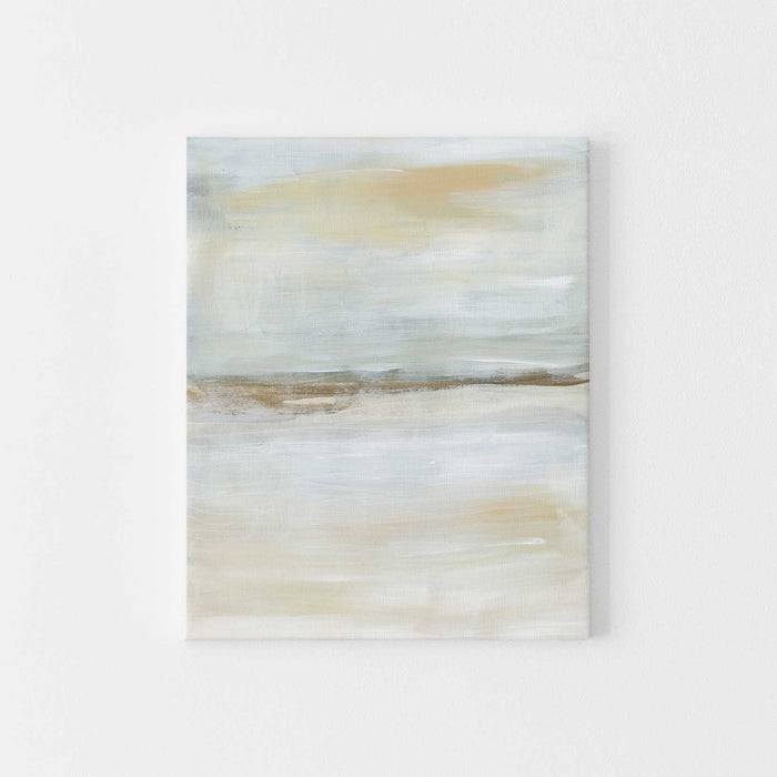 Warm Neutral Lake Painting Modern Wall Art Print or Canvas - Jetty Home