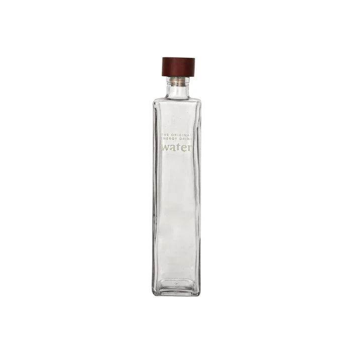 Water Ritual glass water bottle with wooden stopper