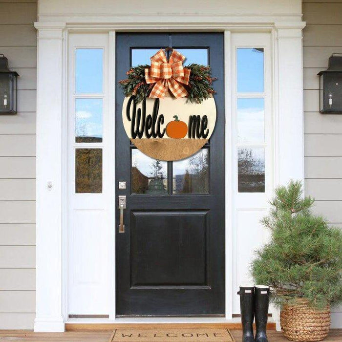 Welcome Door Decor with Ribbon Parchway & Co.