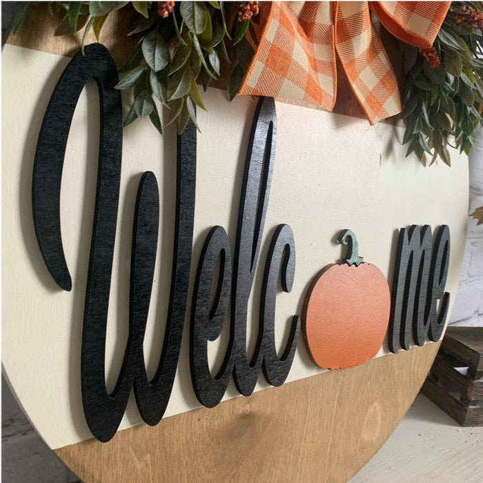 Welcome Door Decor with Ribbon Parchway & Co.