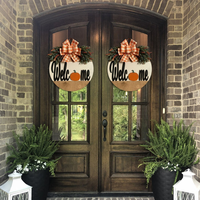 Welcome Door Decor with Ribbon Parchway & Co.