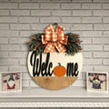 Welcome Door Decor with Ribbon Parchway & Co.