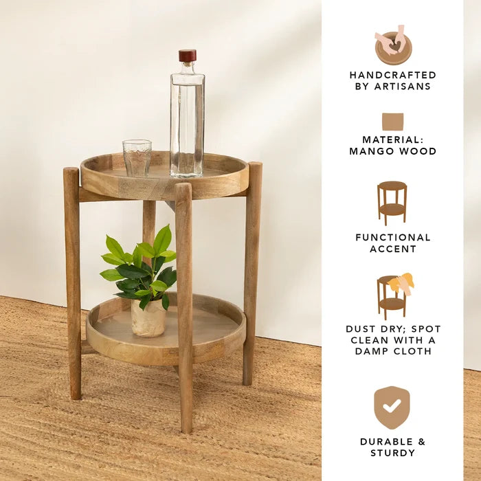 West Village Side Table- with 2 Removable Round Trays