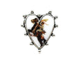 Western Heart Cowboy Portrait Cuff/Scarf Ring