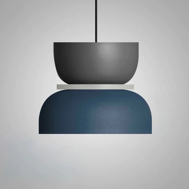 Gray and Navy - 11.4" x 11" / 29cm x 28cm