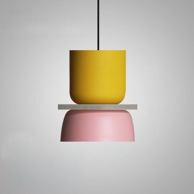 Whimsy Drop Pendant Light - Yellow and Pink - 7.1" x 9.4" / 18cm x 24cm - Level Decor