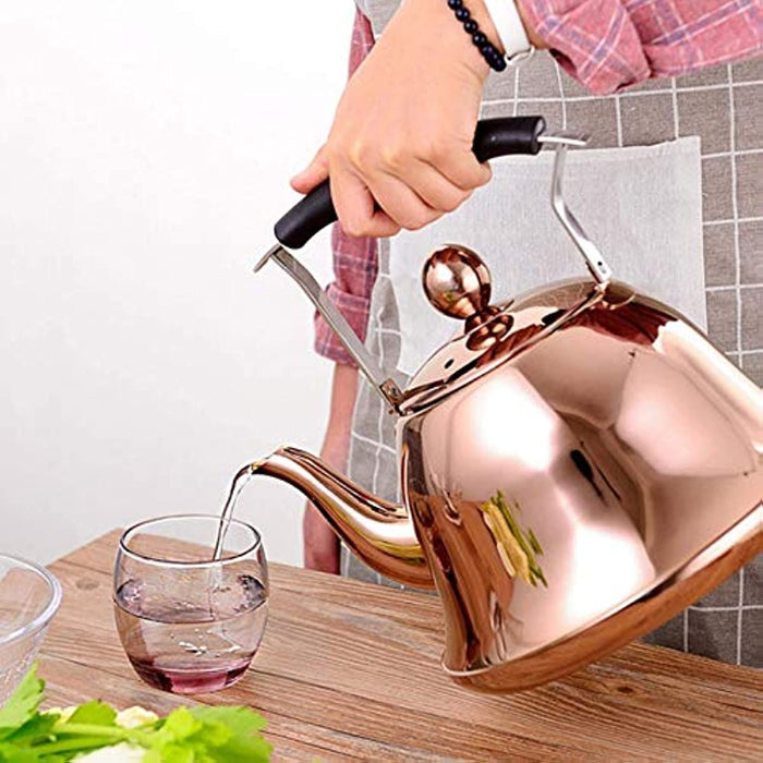 Whistling Rose Gold Stainless Steel Kettle Doba
