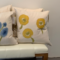 Wildflowers Pink Barn Pillow in Yellow