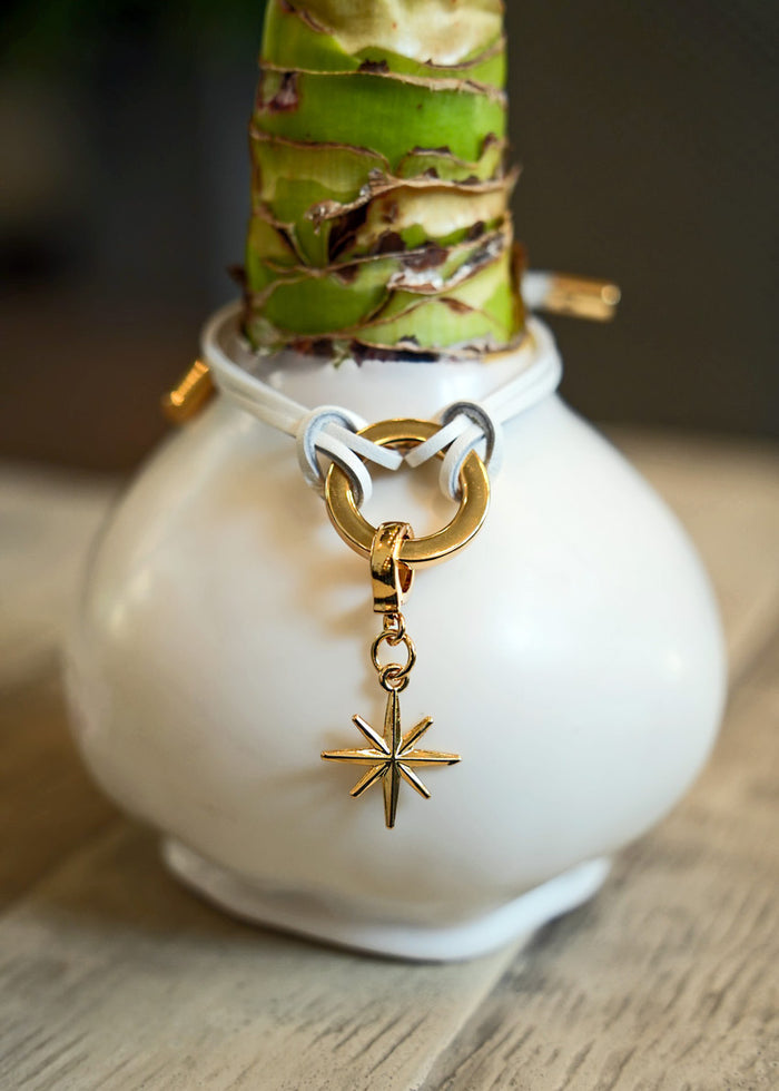 Winter White Waxed Bulb & Charm Bracelet Gift Set‎