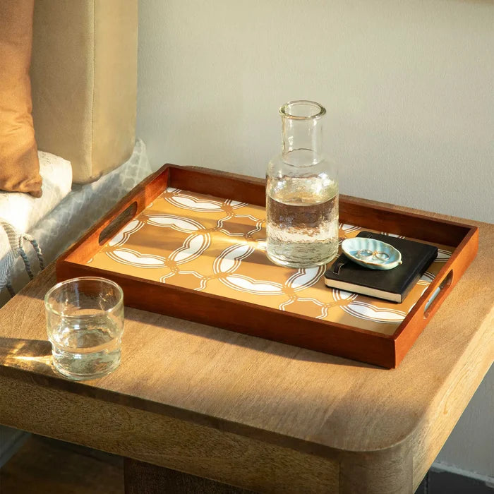wooden handcrafted tray - brown