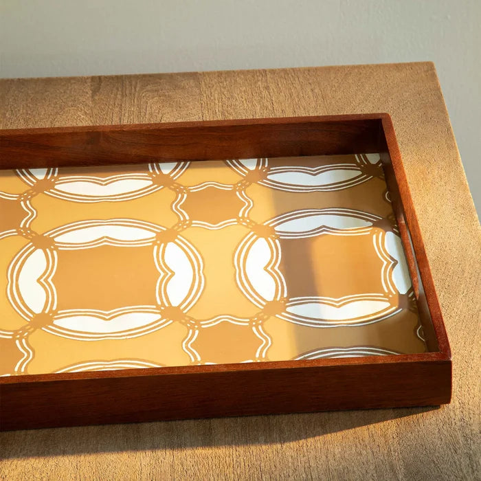 wooden handcrafted tray - brown