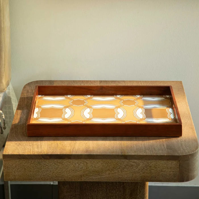wooden handcrafted tray - brown