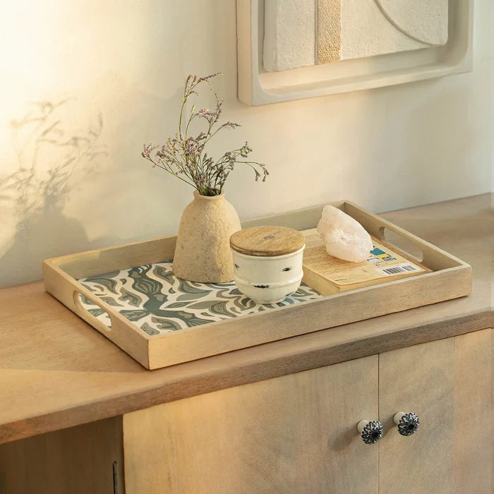 Wooden Handcrafted Tray - White
