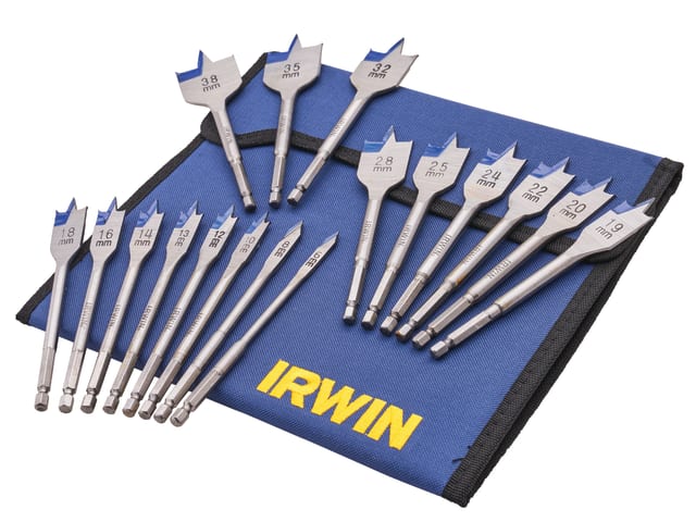 XMS 17-Piece Flat Wood Bit Set by Irwin – Fast & Precise Wood Drilling-Eclipse Fencing