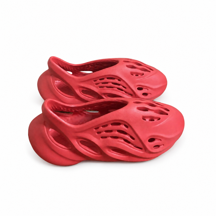 Adidas Yeezy Foam Runner Vermillion GW3355 pair on white background