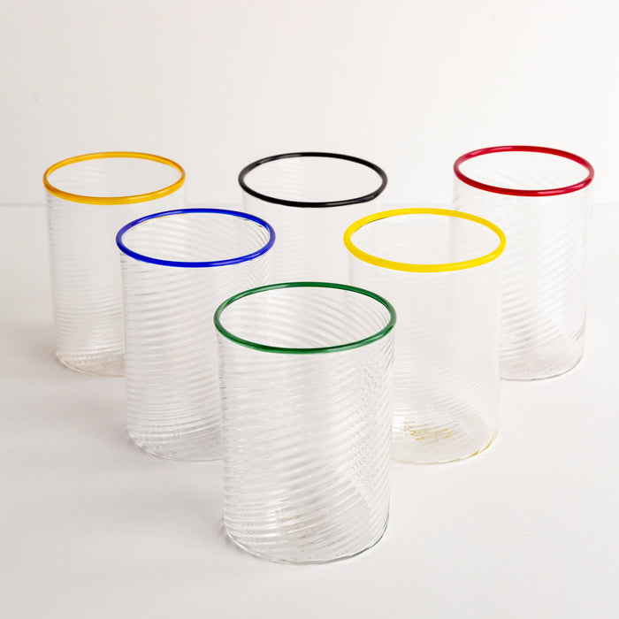 Yellow Twisty Cup Glass Tumbler