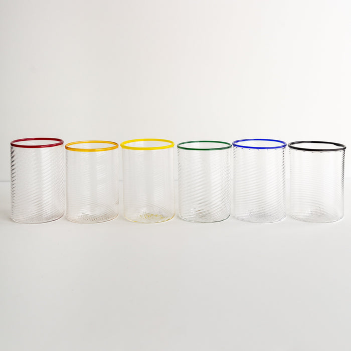 Yellow Twisty Cup Glass Tumbler
