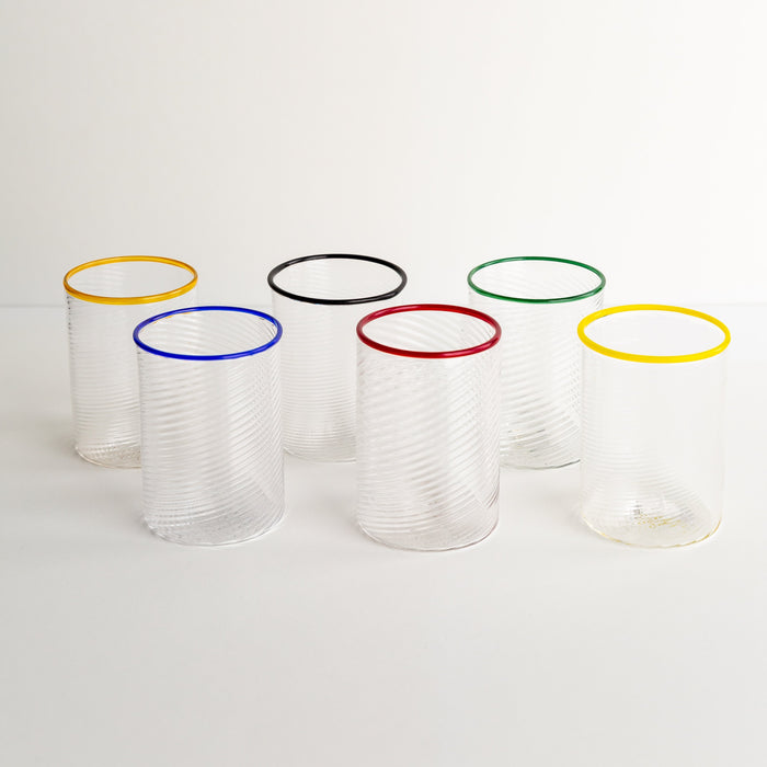 Yellow Twisty Cup Glass Tumbler