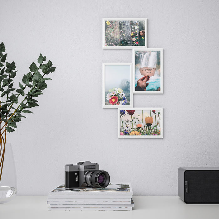 YLLEVAD Collage frame for 4 photos, White, 21x41cm